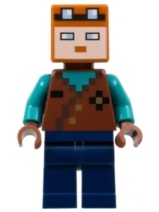 LEGO min128 Miner - Reddish Brown Vest
