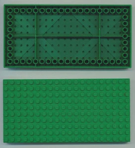 LEGO Zelená Brick 10 x 20 - 2. jakost Prasklá