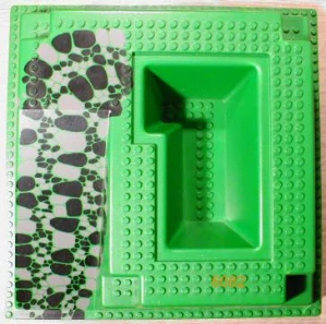 LEGO 2552px5 Baseplate, Raised 32 x 32 with Ramp and Pit with Black and Dark Gray Rocks Pattern
