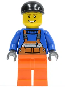 LEGO cty0365 - Dělník, Overalls with Safety Stripe Orange
