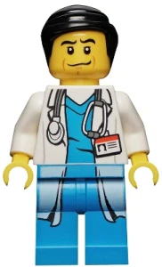 LEGO cty0319 Doctor - Long Lab Coat over Dark Azure Shirt