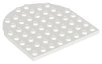 LEGO 41948 - PODLOŽKA, Bílá Plate, Round 8 x 8 Rounded End