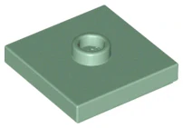 LEGO 87580 Sand Green Plate, Modified 2 x 2 with Groove and 1 Stud in Center
