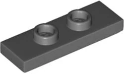 LEGO 34103 Tmavě šedá Plate, Modified 1 x 3 with 2 Studs