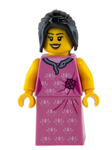 LEGO dáma v růžových šatech