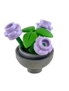 LEGO fialová kytka v květináči