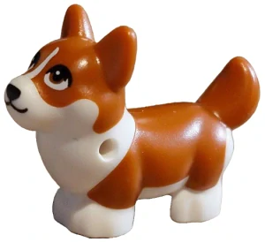 LEGO 109845pb02 Dog, Corgi - otevřené oči