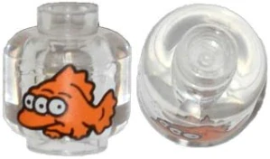 LEGO 3626pb1109 Minifigure, Head without Face with Orange Fish