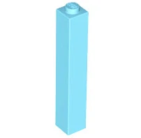 LEGO 2453b - Medium Azure Brick 1 x 1 x 5