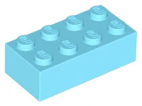 LEGO 3001 - Medium Azure Brick 2 x 4