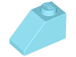 LEGO 3040 - Medium Azure Slope 45 2 x 1