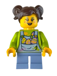 LEGO dívka s velikonočními vajíčky