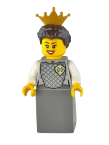 LEGO princezna, královna šedá, tmavé vlasy