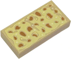 LEGO 3069pb1332 Tile 1 x 2 Focaccia