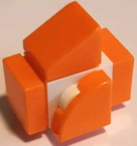 LEGO minepufffish03 Minecraft Pufferfish, White and Orange - Brick Built