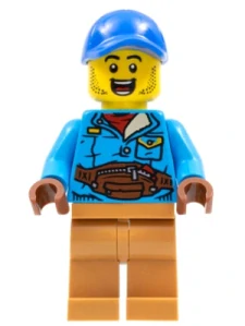 LEGO hol263 Man, Blue Cap, Dark Azure Jacket