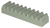 LEGO 3743 - Light Gray Technic, Gear Rack 1 x 4