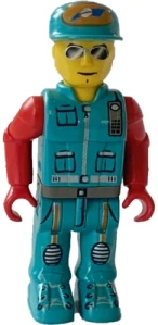 LEGO js027 Crewman with Dark Turquoise Vest