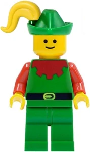 LEGO cas138 Forestman - Red, Green Hat, Yellow Plume
