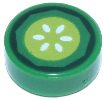 LEGO 98138pb443 - Limetka, Tile, Round 1 x 1