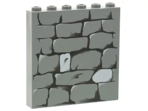 LEGO 3754pb07 Brick 1 x 6 x 5 with Stone Wall Pattern