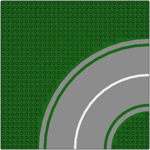 LEGO 613p01 Baseplate, Road 32 x 32 8-Stud Curve