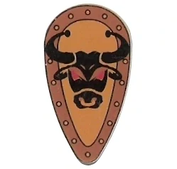 LEGO 2586p4g - Minifigure, Shield Oval with Bull Head Black on Yellow Pattern