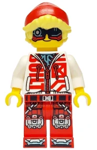 LEGO rm069 Cooper - Black Visor, White Hoodie, Red Legs