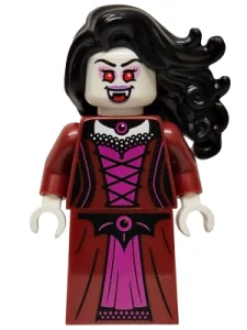 LEGO twn530 Vampire - Dark Red Dress, Black Hair