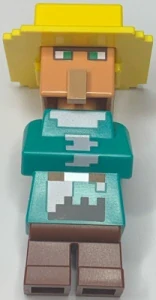 LEGO min115 Villager (Farmer) - Snow Biome Outfit, Yellow Hat