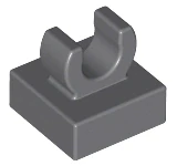 LEGO 15712 Tmavě šedý klip, Tile, Modified 1 x 1 with Open O Clip