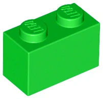 LEGO 3004 - KOSTKA 2X1 NOPŮ SV. ZELENÁ / Bright green/