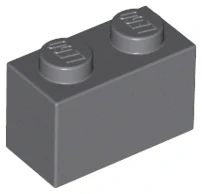 LEGO 3004 - KOSTKA 2X1 TMAVĚ ŠEDÁ