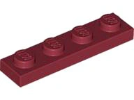 LEGO 3710 - Dark red Plate 1 x 4