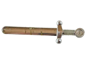 MEČ DLOUHÝ STŘÍBRNÝ - 2. jakost - stříbrná barva popraskaná