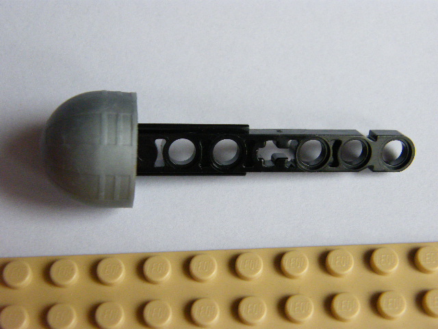 LEGO 32133ac04 Black Technic Competition Arrow, Liftarm Shaft with Solid Flat Silver Rubber End