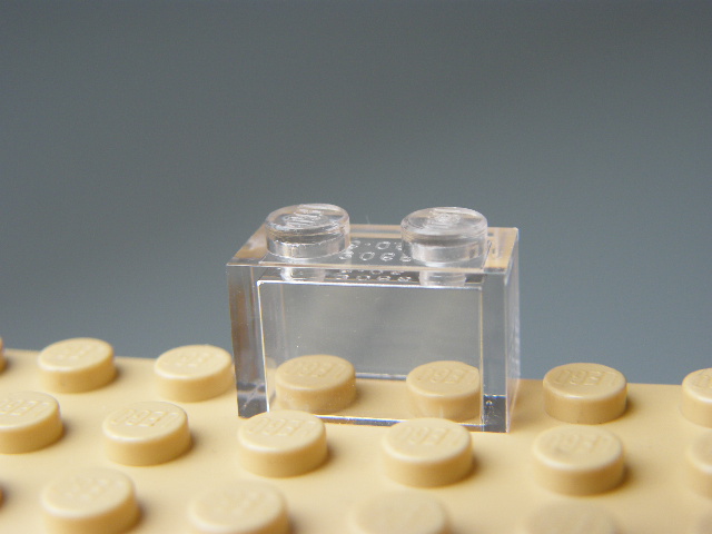 LEGO 3065 Trans-Clear Brick 1 x 2 without Bottom