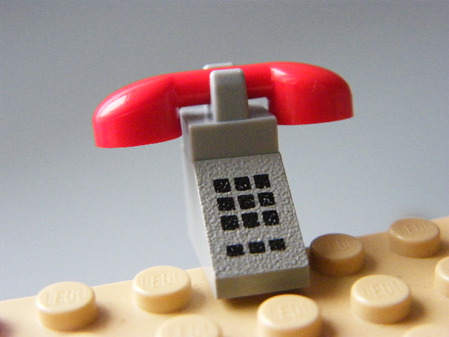 LEGO TELEFON ŠEDÝ, ČERVENÉ SLUCHÁTKO