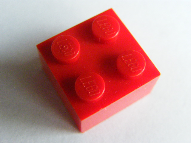 LEGO KOSTKA 2X2 ČERVENÁ