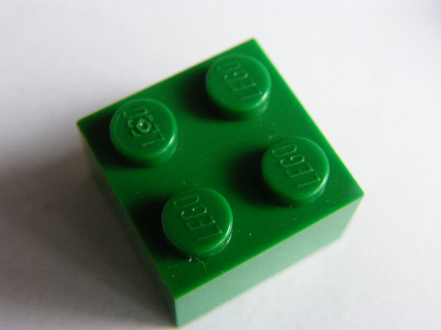 LEGO 3003 KOSTKA 2X2 ZELENÁ