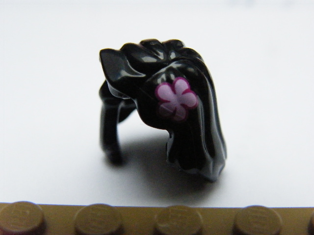 LEGO VLASY ČERNÉ S KVÍTKEM