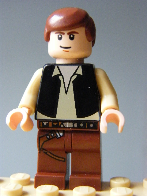 LEGO sw0179a - Han Solo (Black Vest, Light Flesh 2010 Head Pattern)