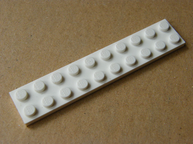 LEGO 3832 - White Plate 2 x 10