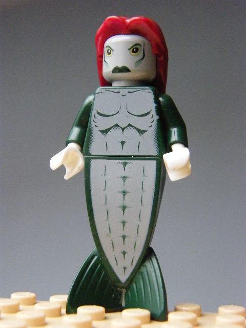 LEGO hp067 - Merman - Fish Tail, Long Dark Red Hair