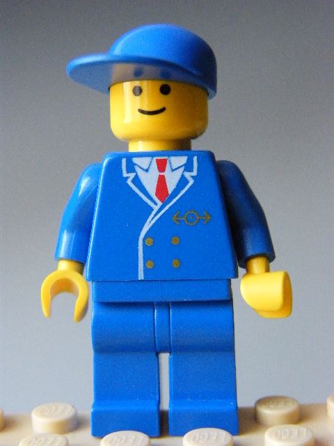 LEGO - Railway Employee 1, Blue Legs - RARITA