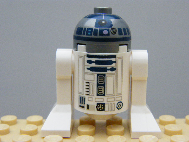 LEGO STAR WARS sw0527a - R2-D2 (Flat Silver Head, Dark Blue Printing, Lavender Dots)