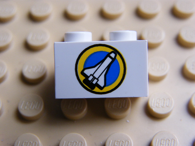 LEGO 3004pb010 Brick 1 x 2 KOSTKA POTISK RAKETA