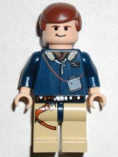 LEGO sw0081 - Han Solo, Tan Legs, Reddish Brown Male Hair