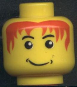 LEGO 3626bpb0050 Minifigure, Head Male Messy Red Hair, Smile, White Pupils Pattern