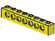 LEGO 3702 - Yellow Technic, Brick 1 x 8 with Holes